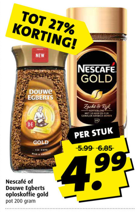 Douwe Egberts   oploskoffie folder aanbieding bij  Boni - details