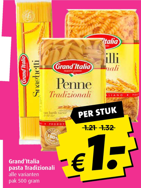 Grand Italia   fusilli, pasta folder aanbieding bij  Boni - details