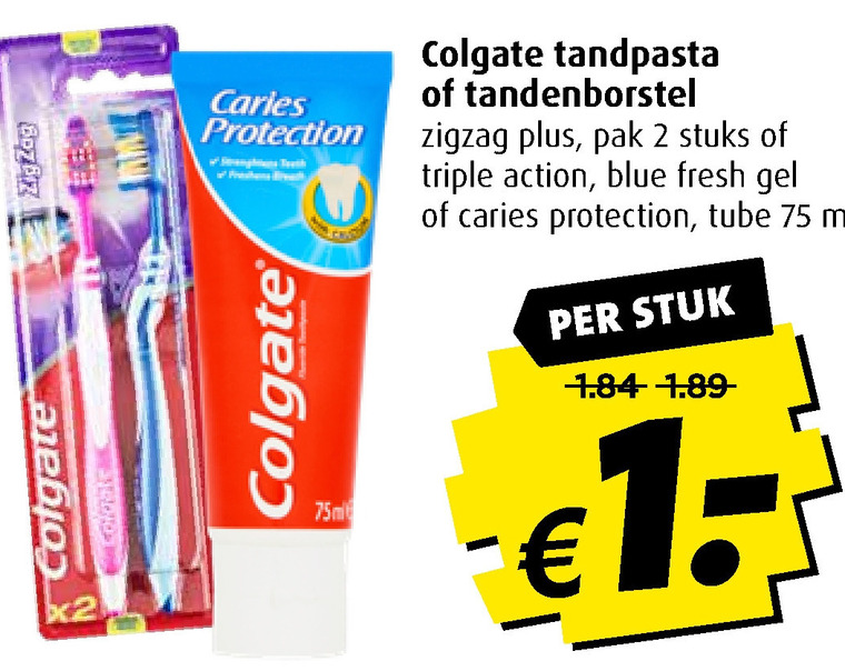 Colgate   tandenborstel, tandpasta folder aanbieding bij  Boni - details