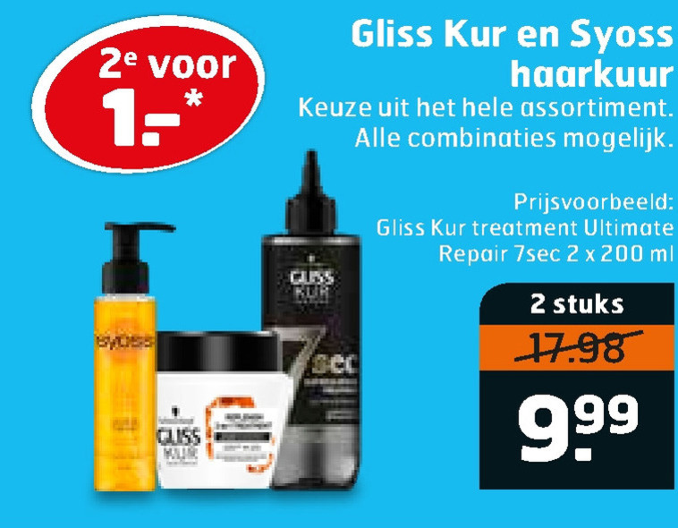 Gliss Kur   haarmasker folder aanbieding bij  Trekpleister - details