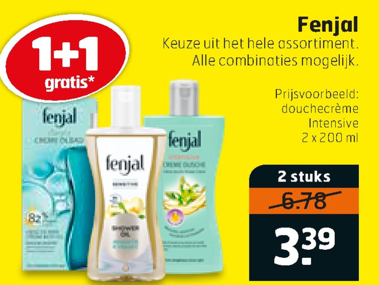 Fenjal   douchegel folder aanbieding bij  Trekpleister - details