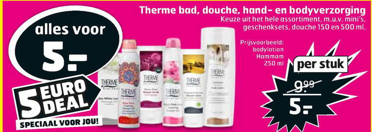 Therme   douchegel, bodylotion folder aanbieding bij  Trekpleister - details