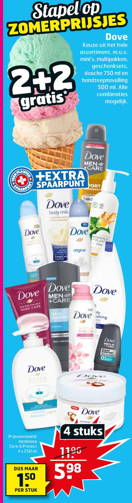 Dove   douchegel, handzeep folder aanbieding bij  Trekpleister - details