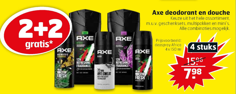 Axe   douchegel, deodorant folder aanbieding bij  Trekpleister - details