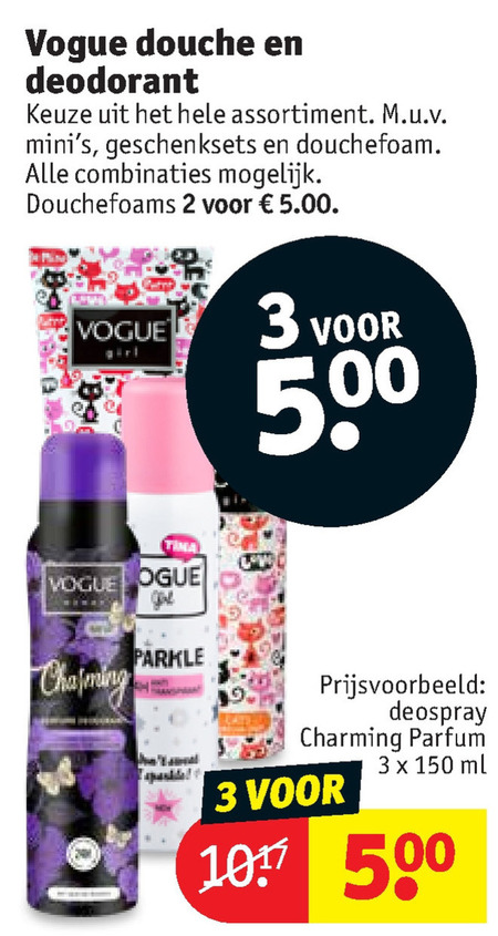 Vogue   douchegel, deodorant folder aanbieding bij  Kruidvat - details