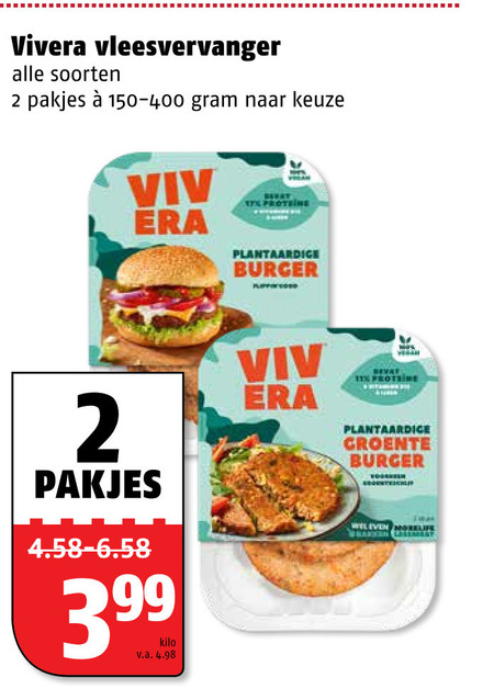 Vivera   vegetarisch, hamburger folder aanbieding bij  Poiesz - details