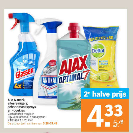 Alle merken   allesreiniger, vochtige schoonmaakdoekjes folder aanbieding bij  Albert Heijn - details