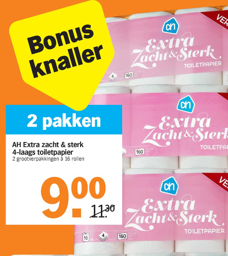 Albert Heijn Huismerk   toiletpapier folder aanbieding bij  Albert Heijn - details