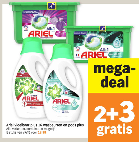 Ariel   wasmiddel folder aanbieding bij  Albert Heijn - details