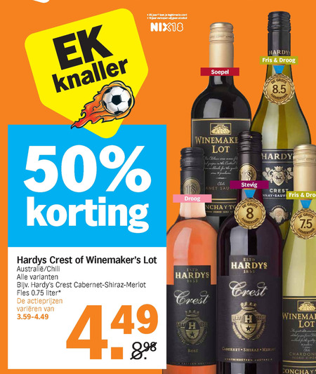 Hardys   witte wijn, rose folder aanbieding bij  Albert Heijn - details