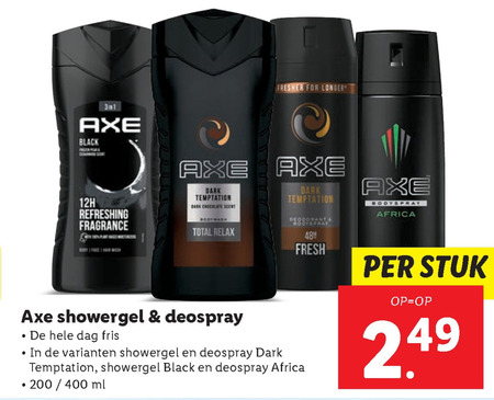 Axe   deodorant, douchegel folder aanbieding bij  Lidl - details