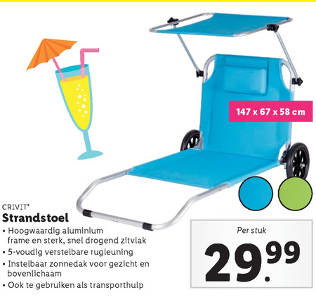 Crivit   strandstoel folder aanbieding bij  Lidl - details