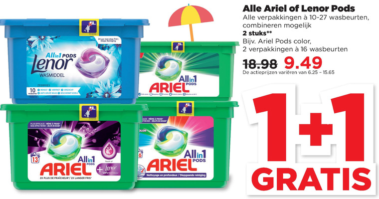 Lenor   wasmiddel folder aanbieding bij  Plus - details