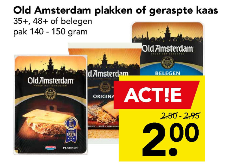 Old Amsterdam   kaasplakken, geraspte kaas folder aanbieding bij  Deen - details