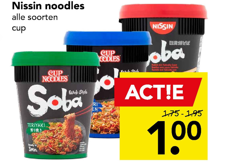 Nissin   noodles folder aanbieding bij  Deen - details