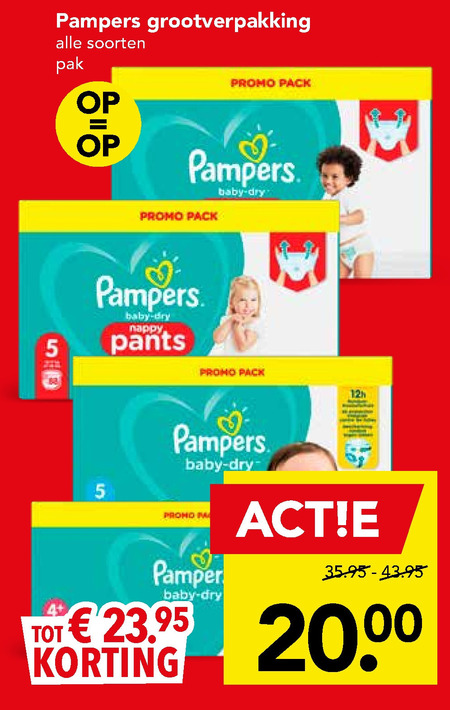 Pampers   luiers, luierbroekjes folder aanbieding bij  Deen - details