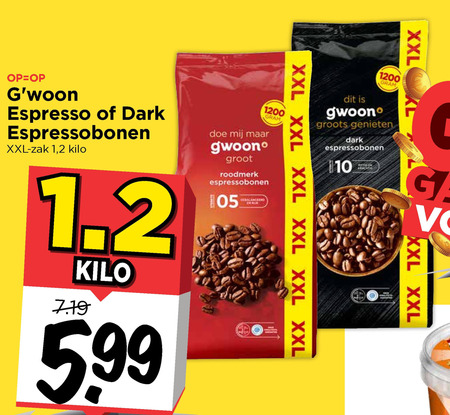 Gwoon   koffiebonen folder aanbieding bij  Vomar - details