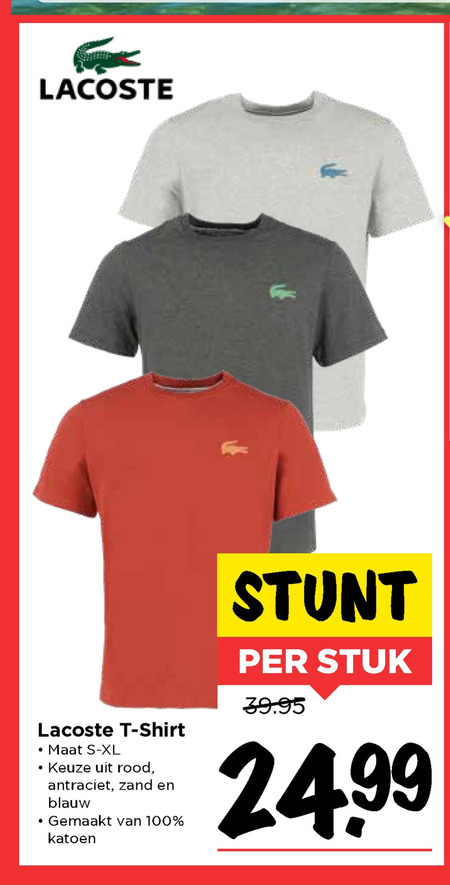 Lacoste   heren t-shirt folder aanbieding bij  Vomar - details