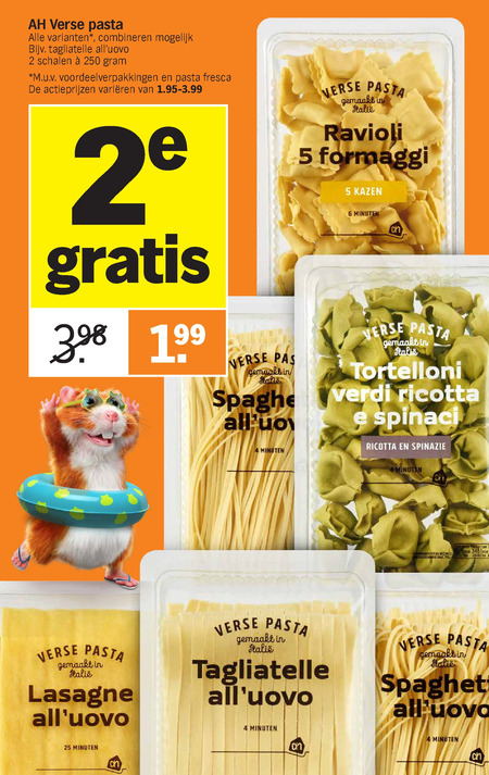 Albert Heijn Huismerk   pasta, ravioli folder aanbieding bij  Albert Heijn - details