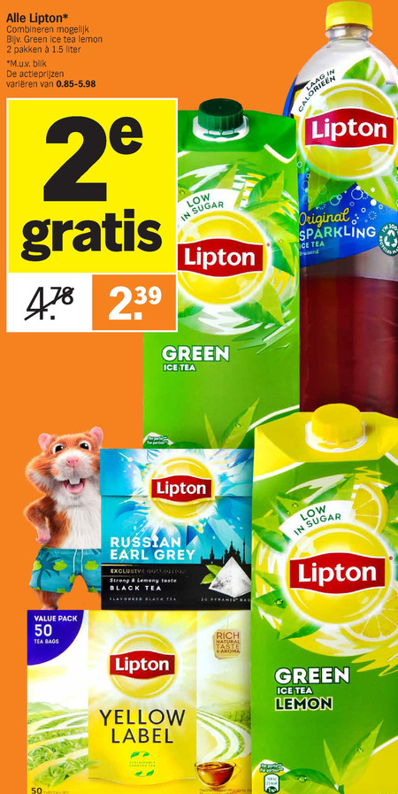 Lipton   thee, ice tea folder aanbieding bij  Albert Heijn - details