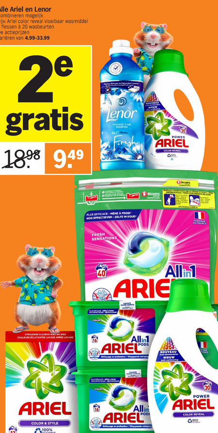 Lenor   wasverzachter, wasmiddel folder aanbieding bij  Albert Heijn - details