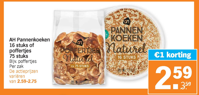 Albert Heijn Huismerk   pannenkoek, poffertjes folder aanbieding bij  Albert Heijn - details