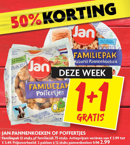 Jan   pannenkoek, poffertjes folder aanbieding bij  Dekamarkt - details