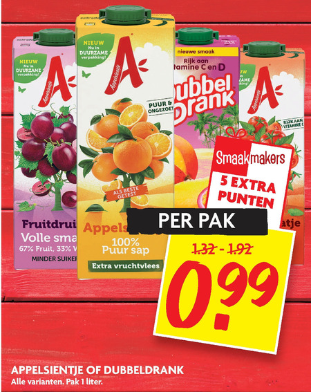 Dubbeldrank   fruitdrank folder aanbieding bij  Dekamarkt - details