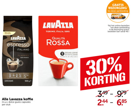 Lavazza   koffiebonen, koffie folder aanbieding bij  Coop - details