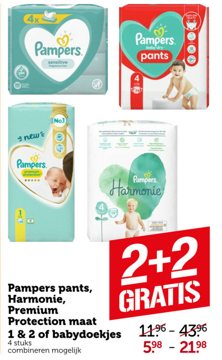 Pampers   luierbroekjes, billendoekjes folder aanbieding bij  Coop - details