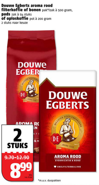 Douwe Egberts   oploskoffie, koffie folder aanbieding bij  Poiesz - details