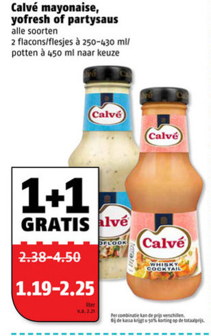 Calve   mayonaise, snacksaus folder aanbieding bij  Poiesz - details