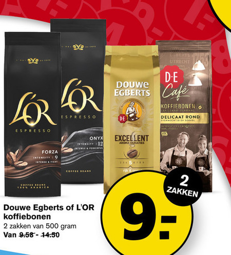 Douwe Egberts L Or   koffiebonen folder aanbieding bij  Hoogvliet - details