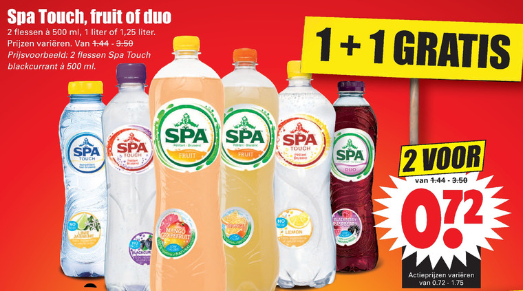 Spa en Fruit   fruitdrank folder aanbieding bij  Dirk - details