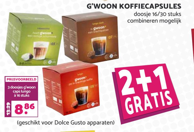 Gwoon   dolce gusto capsules folder aanbieding bij  Boons Markt - details