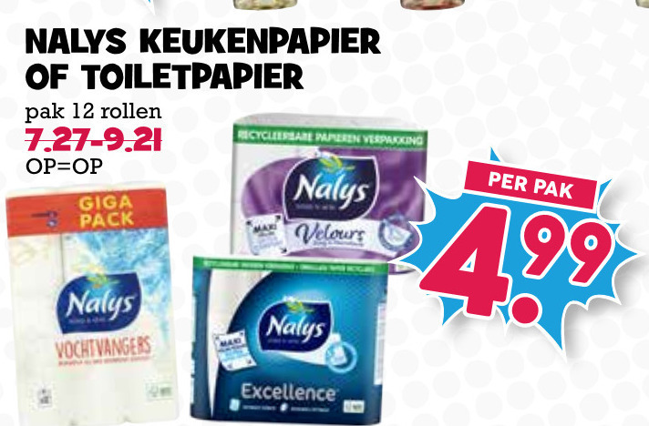 Nalys   keukenpapier, toiletpapier folder aanbieding bij  Boons Markt - details