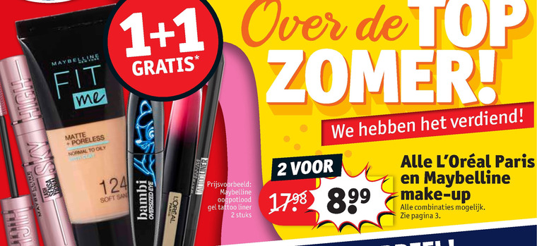 Maybelline   mascara, cosmetica folder aanbieding bij  Kruidvat - details