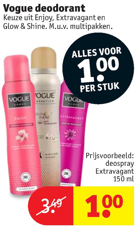 Vogue   deodorant folder aanbieding bij  Kruidvat - details