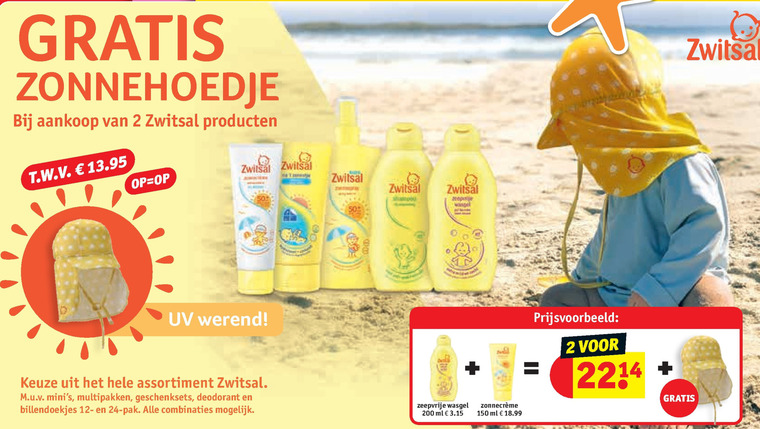 Zwitsal   zonnebrandolie, babyshampoo folder aanbieding bij  Kruidvat - details