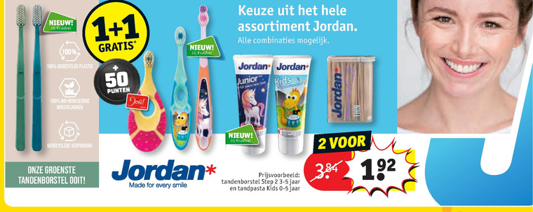 Jordan   tandpasta, kindertandenborstel folder aanbieding bij  Kruidvat - details