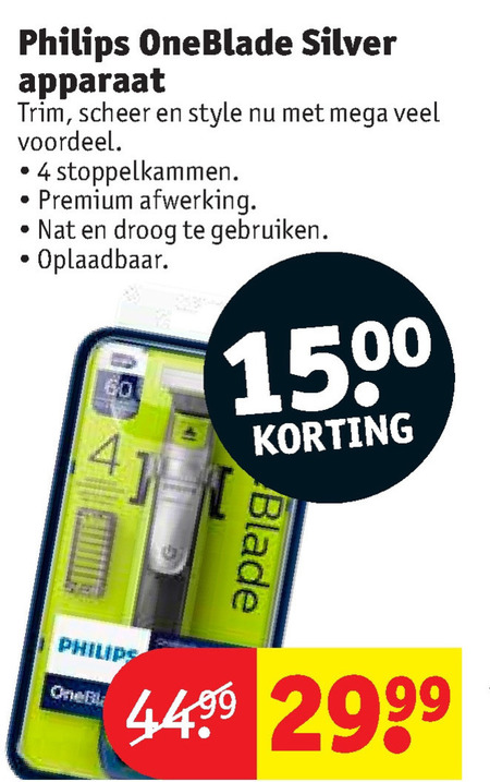 Philips   elektrisch scheerapparaat folder aanbieding bij  Kruidvat - details