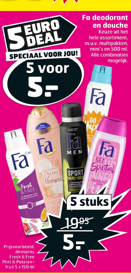 Fa   douchegel, deodorant folder aanbieding bij  Trekpleister - details