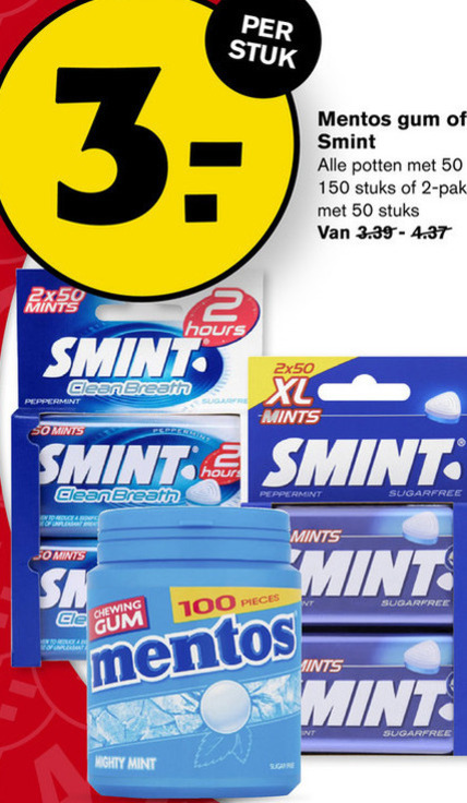 Smint   kauwgom folder aanbieding bij  Hoogvliet - details