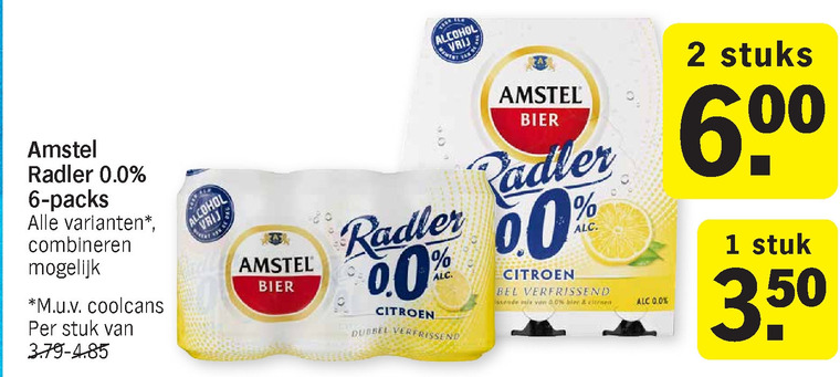 Amstel   radler bier folder aanbieding bij  Albert Heijn - details