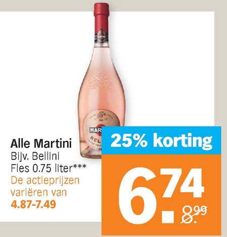 Martini   champagne sparkling wijn folder aanbieding bij  Albert Heijn - details