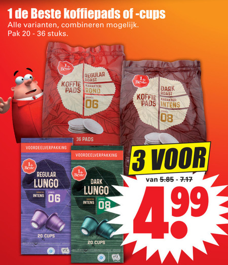 1 De Beste   koffiecups, koffiepad folder aanbieding bij  Dirk - details