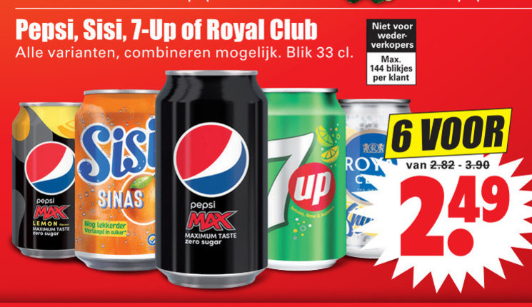 Pepsi   frisdrank, cola folder aanbieding bij  Dirk - details