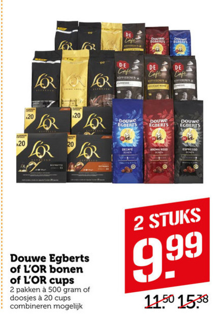 Douwe Egberts L Or   koffiecups, koffiebonen folder aanbieding bij  Coop - details