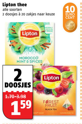 Lipton   thee folder aanbieding bij  Poiesz - details