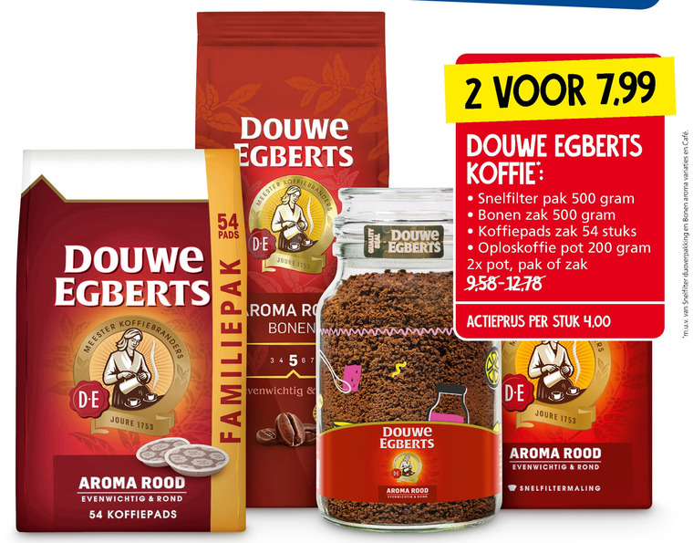 Douwe Egberts   koffiebonen, koffiepad folder aanbieding bij  Jan Linders - details